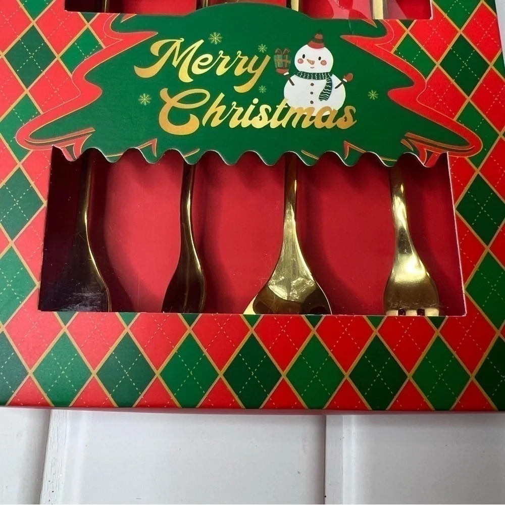 Christmas Dinner Serving Utensils 2 Spoons 2 Forks